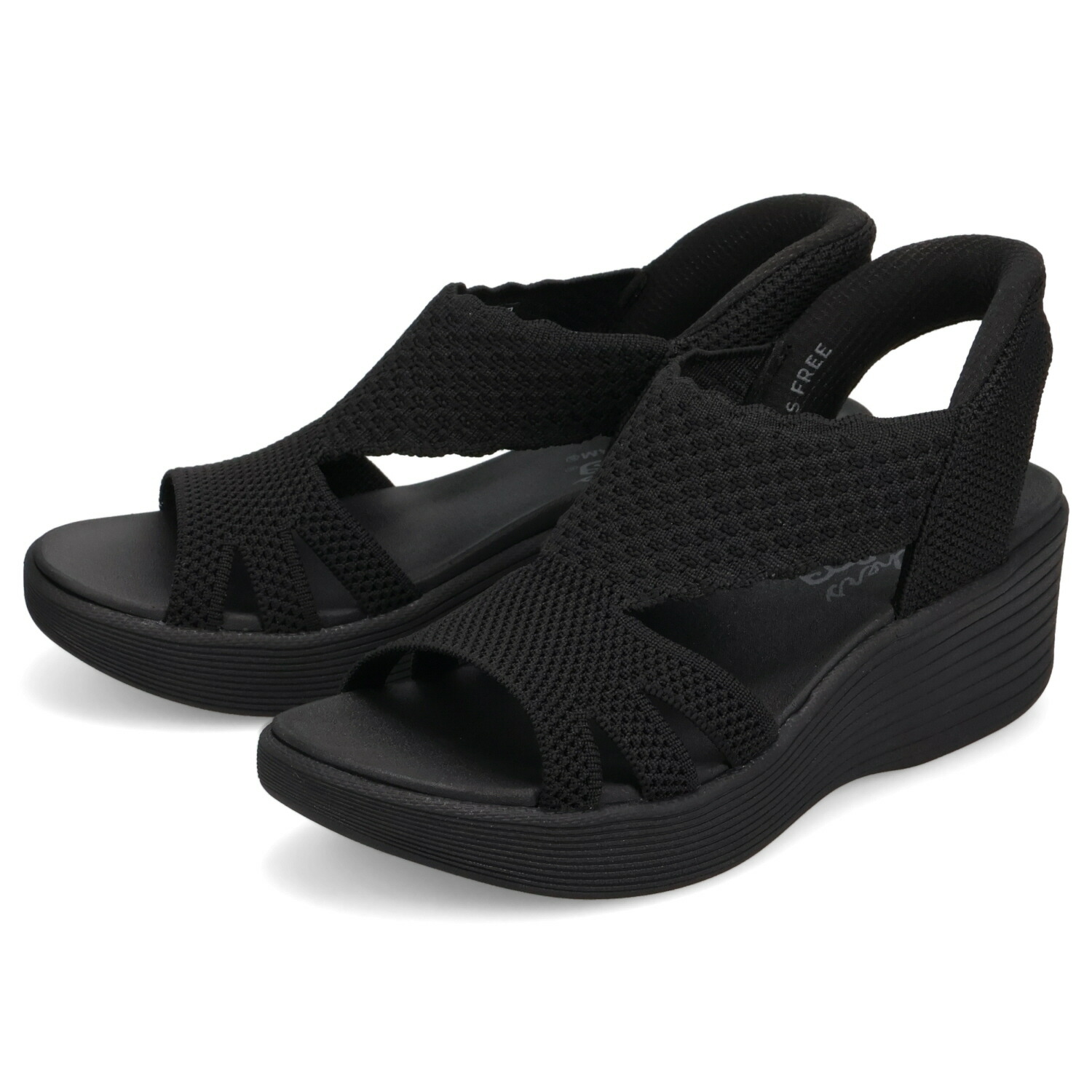 SKECHERS HANDS FREE SLIP-INS PARALLEL LITE SUMMER INVITE スケッチャーズ スリップインズ パラレル ライト-サマー インバイト サンダル ストラップサンダル レディース 厚底 疲れない ブラック 黒 120012
