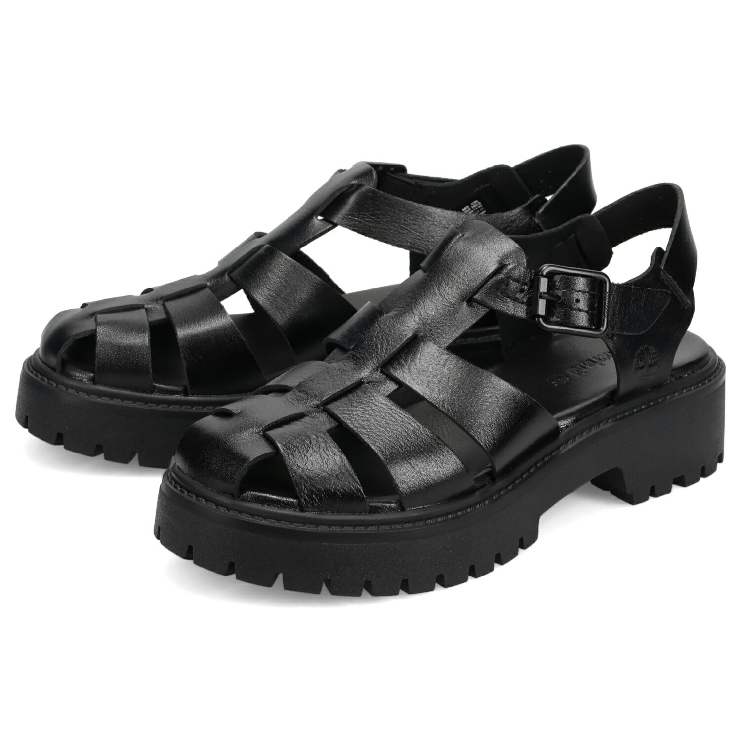 Timberland STONE STREET FISHERMAN SANDAL ティンバーランド サンダル トーン ストリート フィッシャーマン レディース 本革 厚底 ブラック 黒 A5S65 母の日