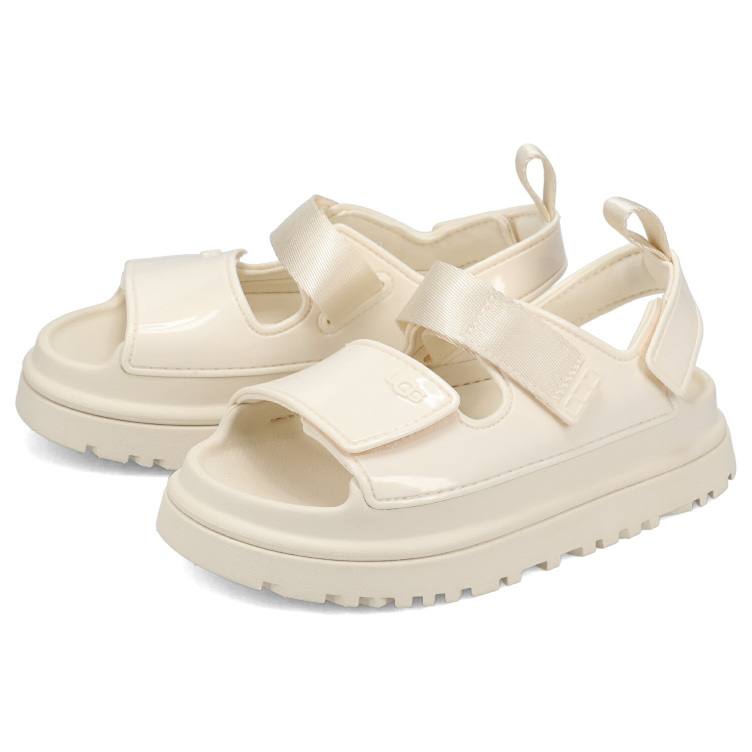 UGG K GOLDENGLOW GLOSSY SPARKLES アグ サンダル ストラップサンダル ゴールデングロウグロッシースパークルズ ベビー キッズ ベージュ 1178750K