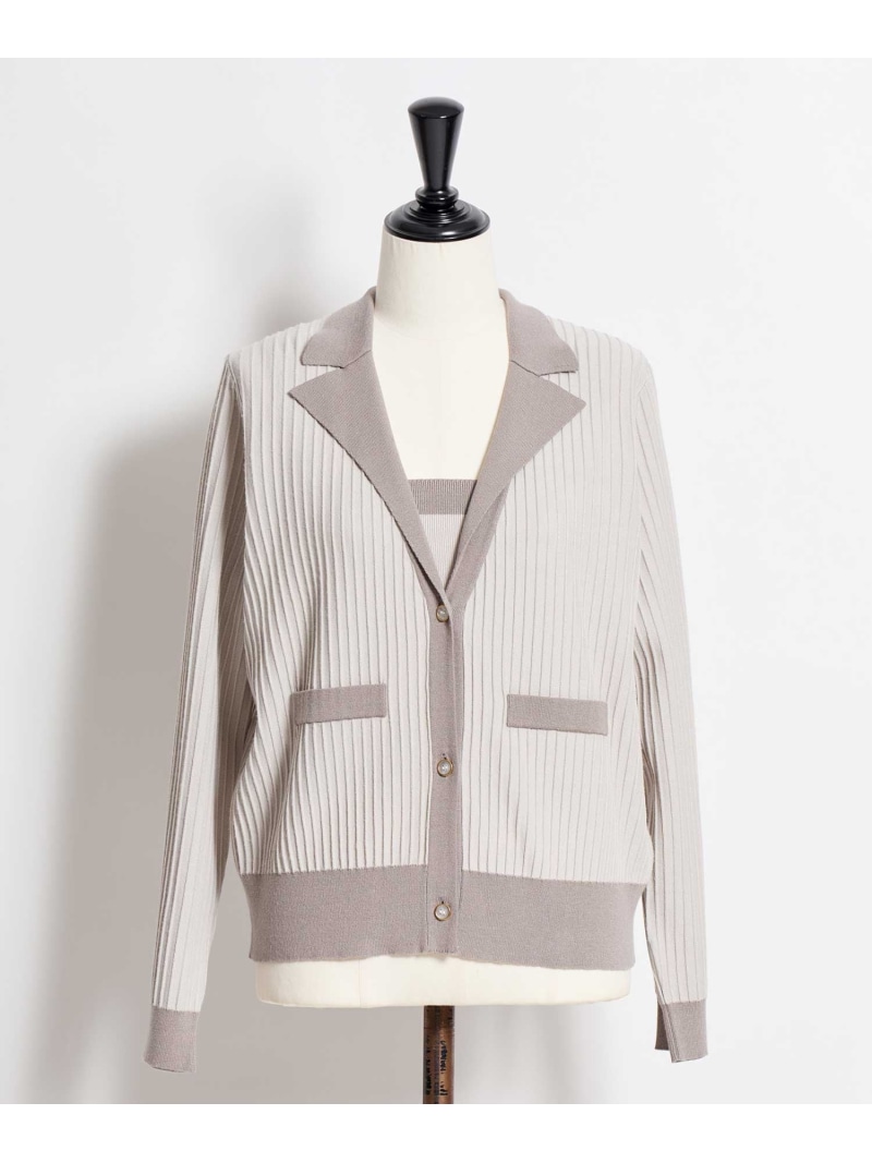 【SALE／5%OFF】ニットジャケットアンサンブル Noela ノエラ トップス ニット ベージュ【RBA_E】【送料無料】[ Fashion]
