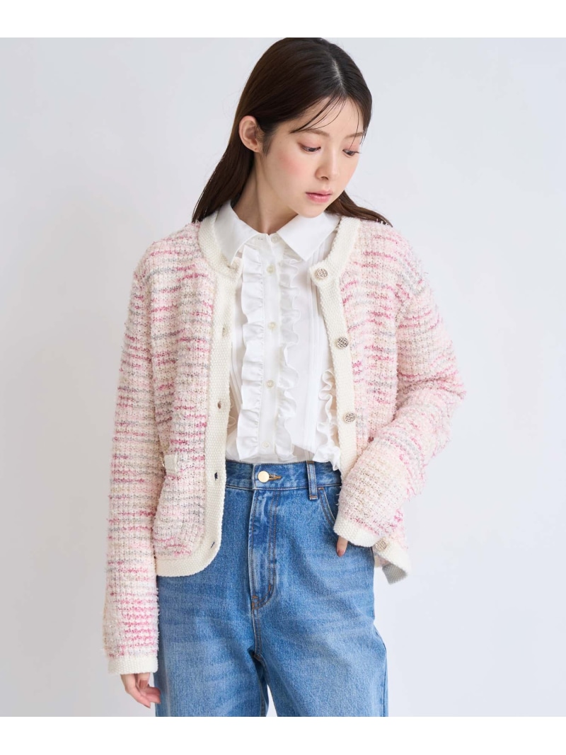 バーチカルフリルブラウス Noela ノエラ トップス シャツ・ブラウス ホワイト ブルー【送料無料】[ Fashion]