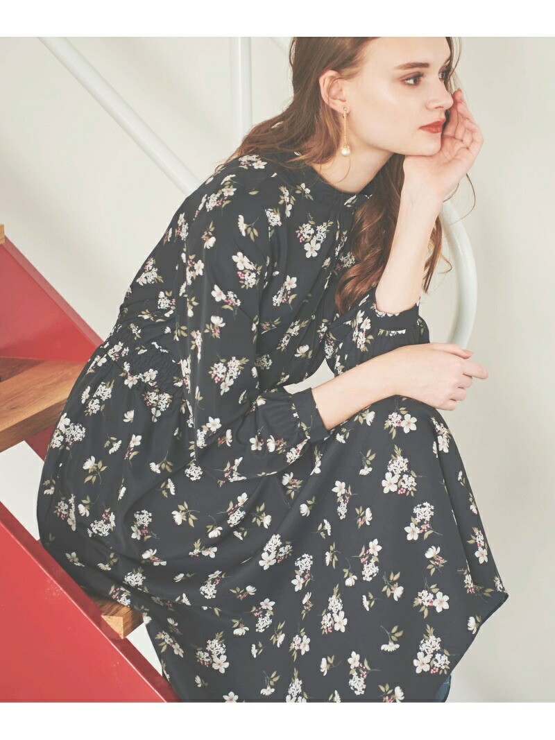 超人気の ワンピース 長袖ワンピース ワンピース ノエラ Noela Fashion Sale 40 Off ヒイラギフラワープリントワンピ Rakuten ブラック ベージュ Rba E 送料無料 ブラウン Dgb Gov Bf