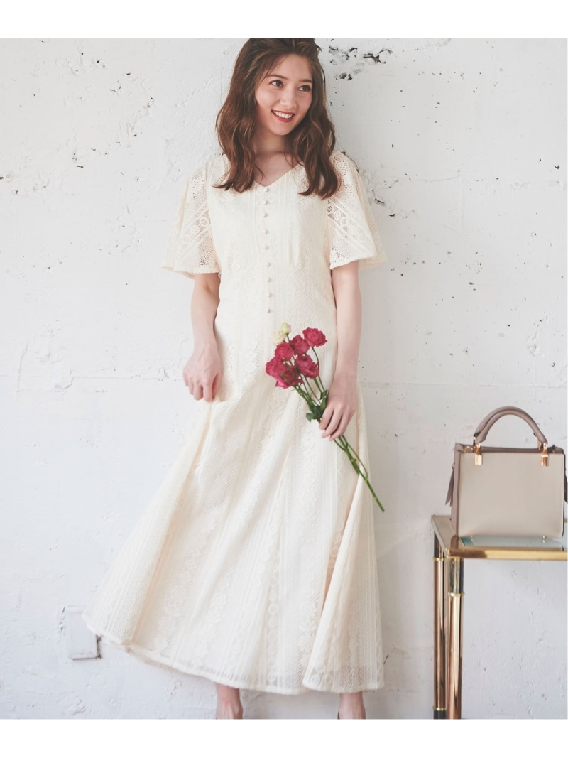 楽天市場 Sale 50 Off レースロングワンピース Noela ノエラ ワンピース 半袖ワンピース ホワイト ブラウン パープル Rba E 送料無料 Rakuten Fashion Noela ノエラ