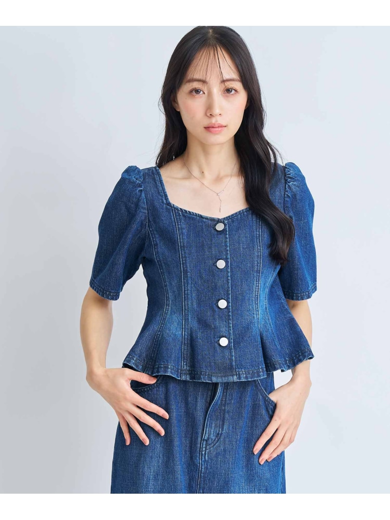 デニムフォルムトップス Noela ノエラ トップス シャツ・ブラウス ブルー【送料無料】[ Fashion]