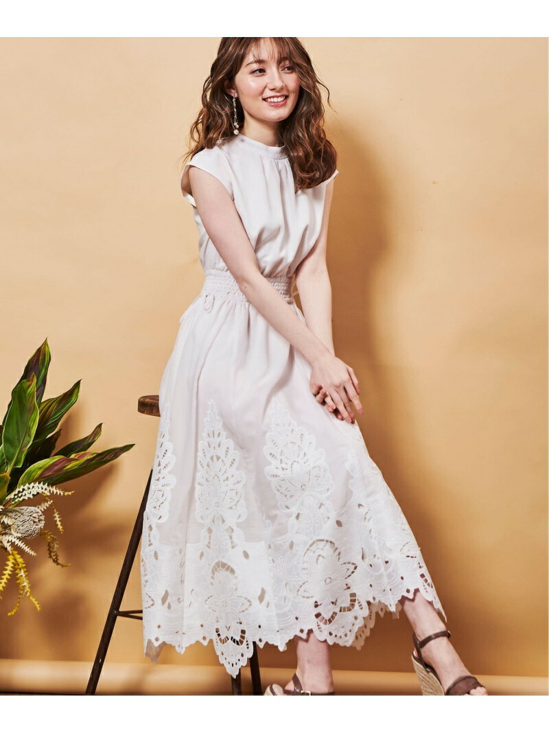 楽天市場 Sale 50 Off 美人百花8月号掲載 ヘム刺繍ｏｐ Noela ノエラ ワンピース ノースリーブワンピース ホワイト ピンク ブラック パープル Rba E 送料無料 Rakuten Fashion Noela ノエラ