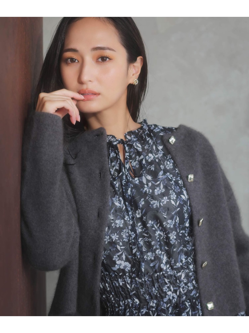 【SALE／50%OFF】ラクーンブレンドニットジャケット Noela ノ内鰓 ジャケット・アウター 否色つや上衣 薄墨色 さくら色 黄色 ベージュ【RBA_E】【貨物輸送無料】[ Fashion]