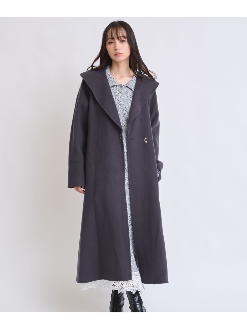 【SALE／70%OFF】ベルト付きショールカラーウールリバーコート Noela ノエラ ジャケット・アウター その他のジャケット・アウター グレー パープル イエロー【RBA_E】【送料無料】[ Fashion]