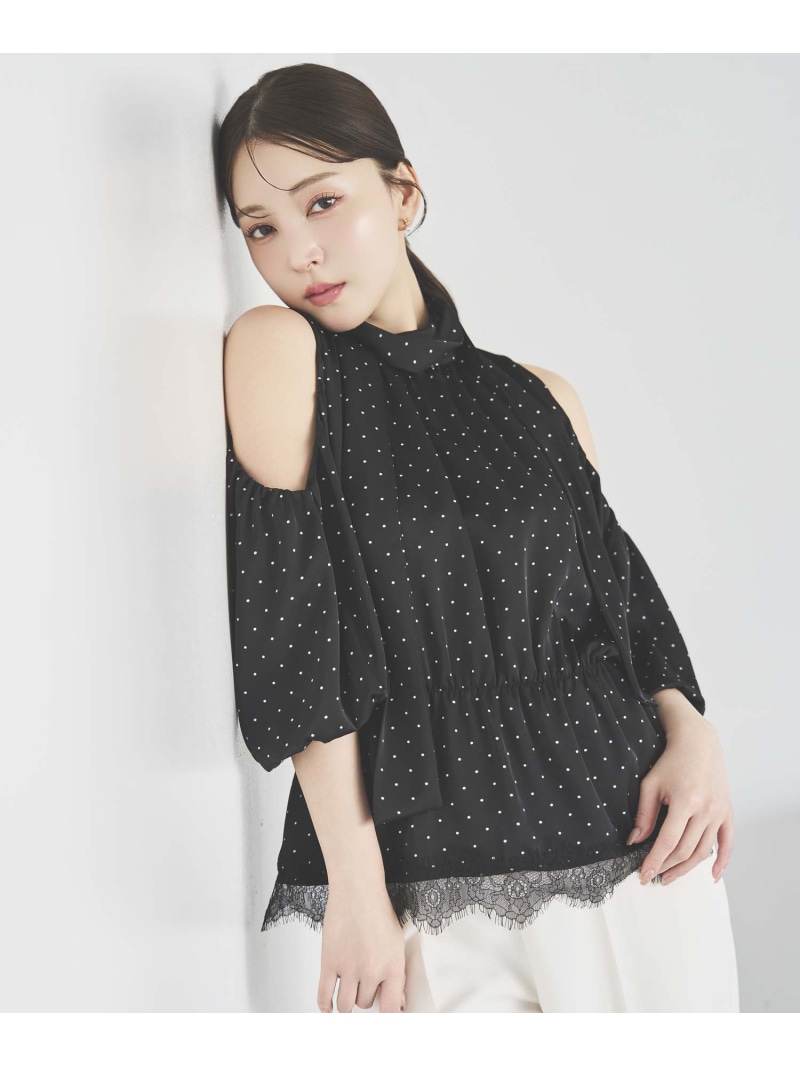 【SALE／30%OFF】裾レースギャザーブラウス Noela ノ内鰓 トップス プルオーバー・トップ 黒いこと 白いこと【RBA_E】【貨物輸送無料】[ Fashion]