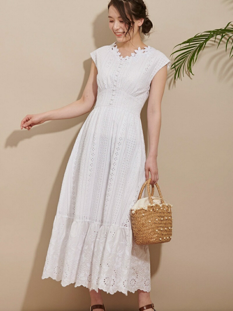 楽天市場 Rakuten Fashion Sale 50 Off コットンレースマキシワンピース Noela ノエラ ワンピース ロングワンピース マキシワンピース ホワイト パープル ブラック Rba E 送料無料 Noela ノエラ