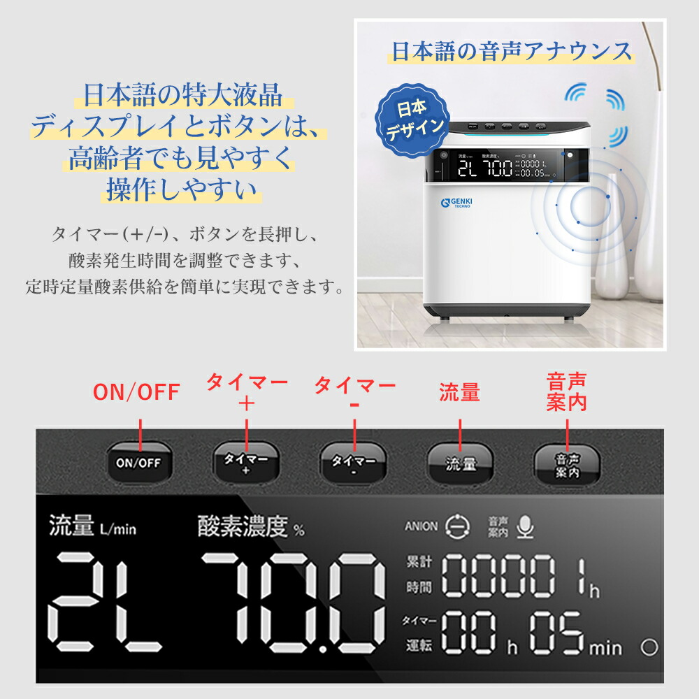 家庭用 酸素発生器 酸素濃縮器 PSE認証 迅速な対応 日本語電話サポート