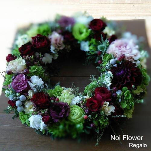 送料無料 Noiスタイル クリスマス ｒｅｇａｌｏ 生花リース ｎｏｉ ｆｌｏｗｅｒ
