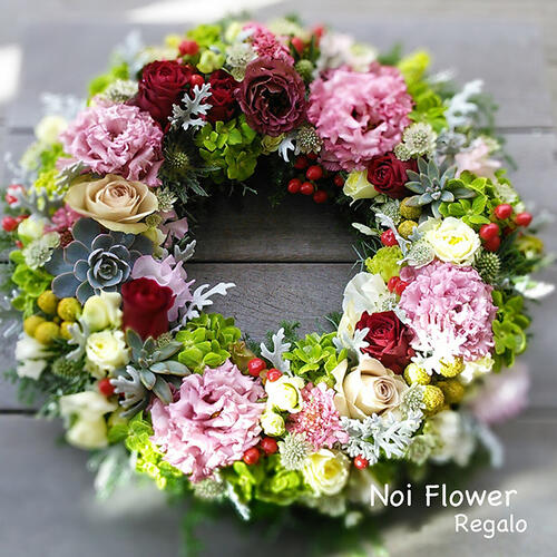 送料無料　Noiスタイル クリスマス 生花リース Ｎｏｉ　Ｆｌｏｗｅｒ　Ｒｅｇａｌｏ