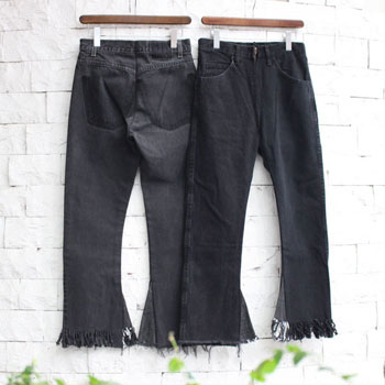【s30】ナナナナサーカ 77circa フリンジフレアデニムパンツ（ブラック） circa make fringe denim pants ccbs-02bk【キャンセル返品交換不可】【let】【id】【c500】【500円OFFクーポン利用可】