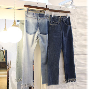 【s30】ナナナナサーカ 77circa フリンジスリムデニムパンツ（ブルー） fringe slim denim pants【キャンセル返品交換不可】【let】【id】【c500】【500円OFFクーポン利用可】