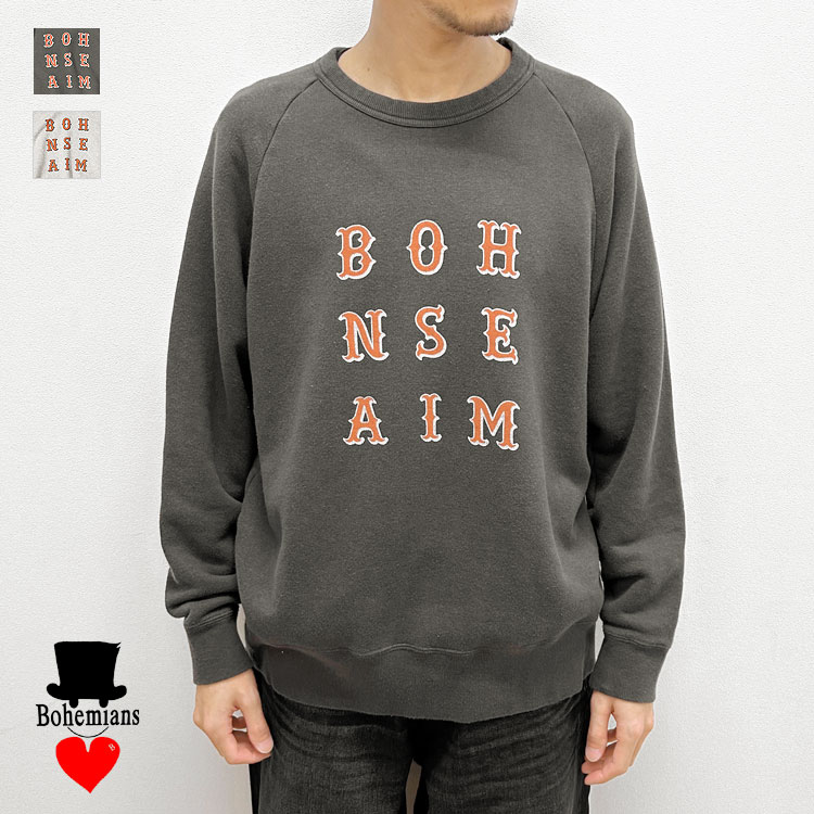 Bohemians ボヘミアンズ スクエアボヘミアンズ（プリント）スウェットラグランTシャツ BT-200-13【id】