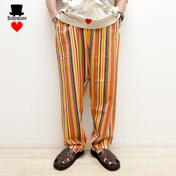 【ポイント10倍】Bohemians ボヘミアンズ マルチストライプ ルーズパンツ BP-004-40【id】【p10】【c500】【500円OFFクーポン利用可】｜イルビゾンテ正規取扱店 ノワ