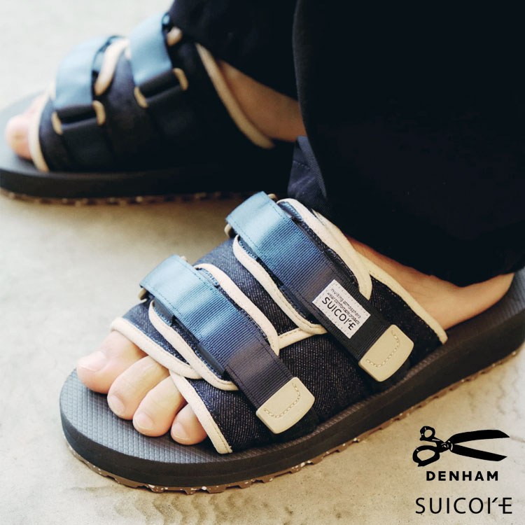 【尖んがり10倍】SUICOKE X DENHAM DENIM デンハム スイまかない方 サンダル 01260385503【id】【p10】【c500】【500円OFF引き換え証当て嵌める可】