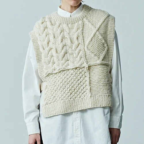 楽天市場】『HYKE/ハイク』チルデンロングニットベスト/201-11197