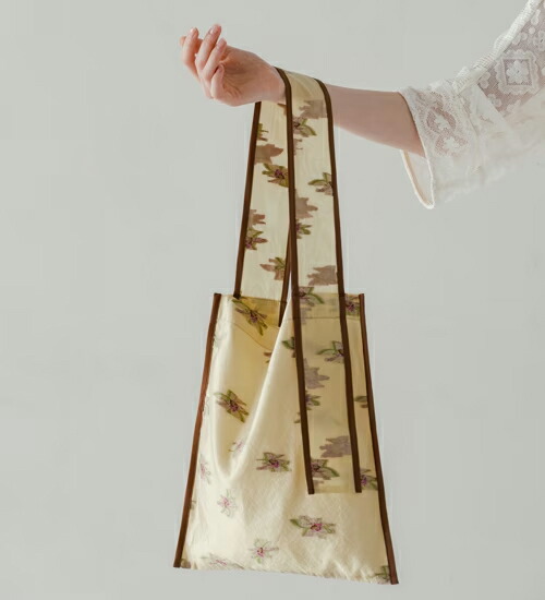 白いこと WHYTO. シアーフラワーバッグ sheer flower bag 【ly】