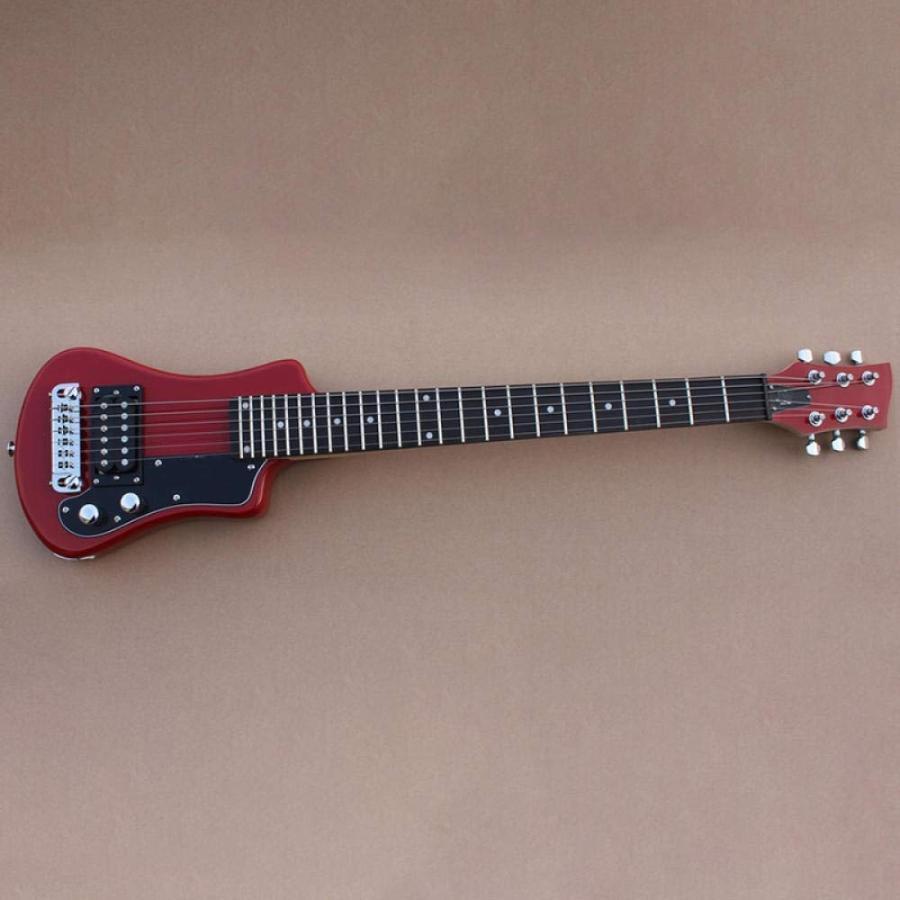 好ましいミニエレキギタートラベルギター無料御徒面子 (Color : Red Size : 34 inches)