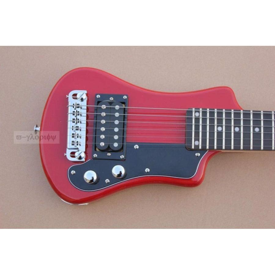 好ましいミニエレキギタートラベルギター無料御徒面子 (Color : Red Size : 34 inches)