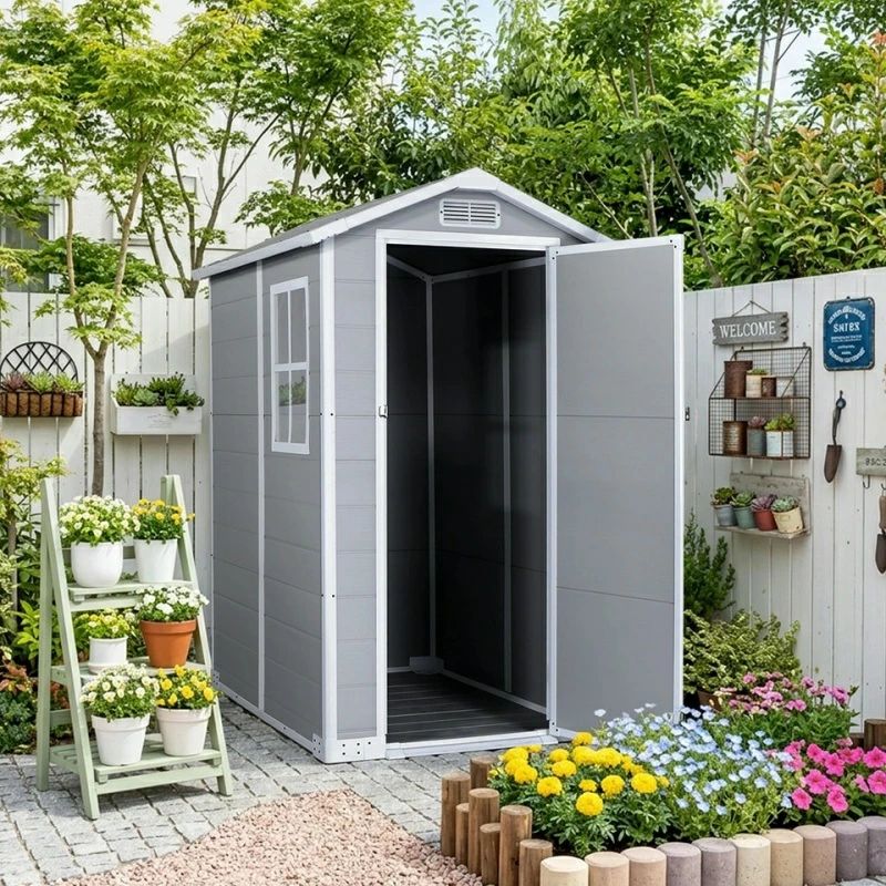 【2サイズ】【2620L/4000L】【床板付き】物置 屋外 倉庫 大型物置き 大型 PP樹脂製 戸外収納庫 大容量収納 窓付き 観音扉 ストッカード 物置 ベランダ ボックス 大容量 アウトドア 庭｜アパレル専門店Nokka