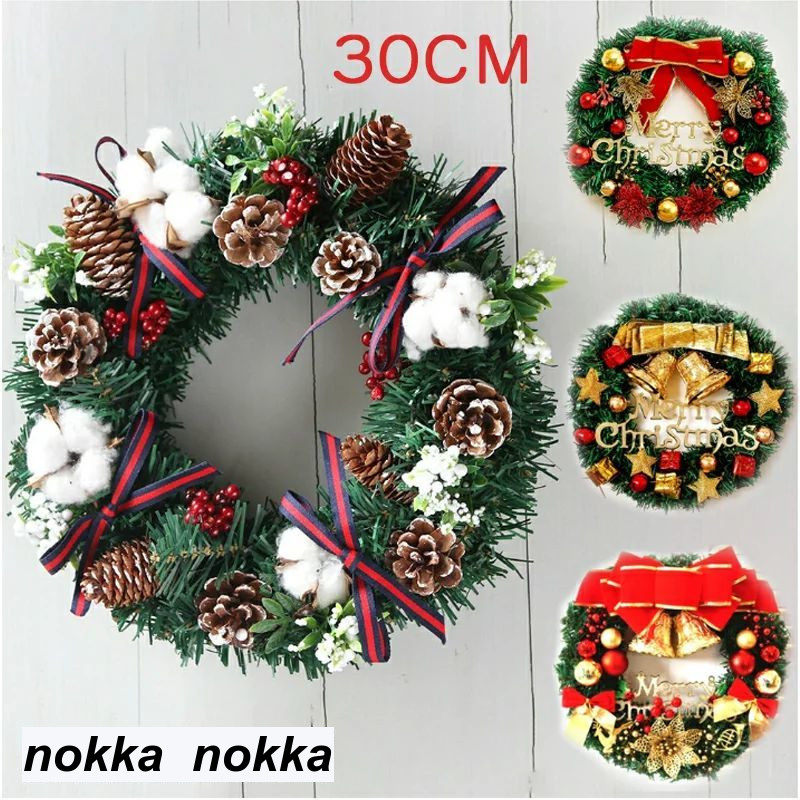 楽天市場】クリスマスリース クリスマス飾り 玄関リース 30cm ドア 窓