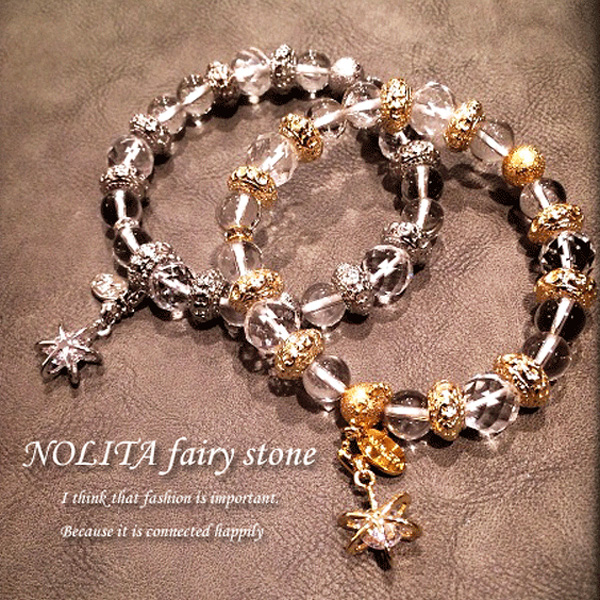 楽天市場 水晶 ブレスレット レディース パワーストーン ブレスレット Nolita Fairy Stone 天然石水晶 メタルパーツ チャーム パワーストーンブレスレット Rebecca 送料無料 魔除け 厄除け 仕事 運金運 アクセサリー Nolita Fairy Stone