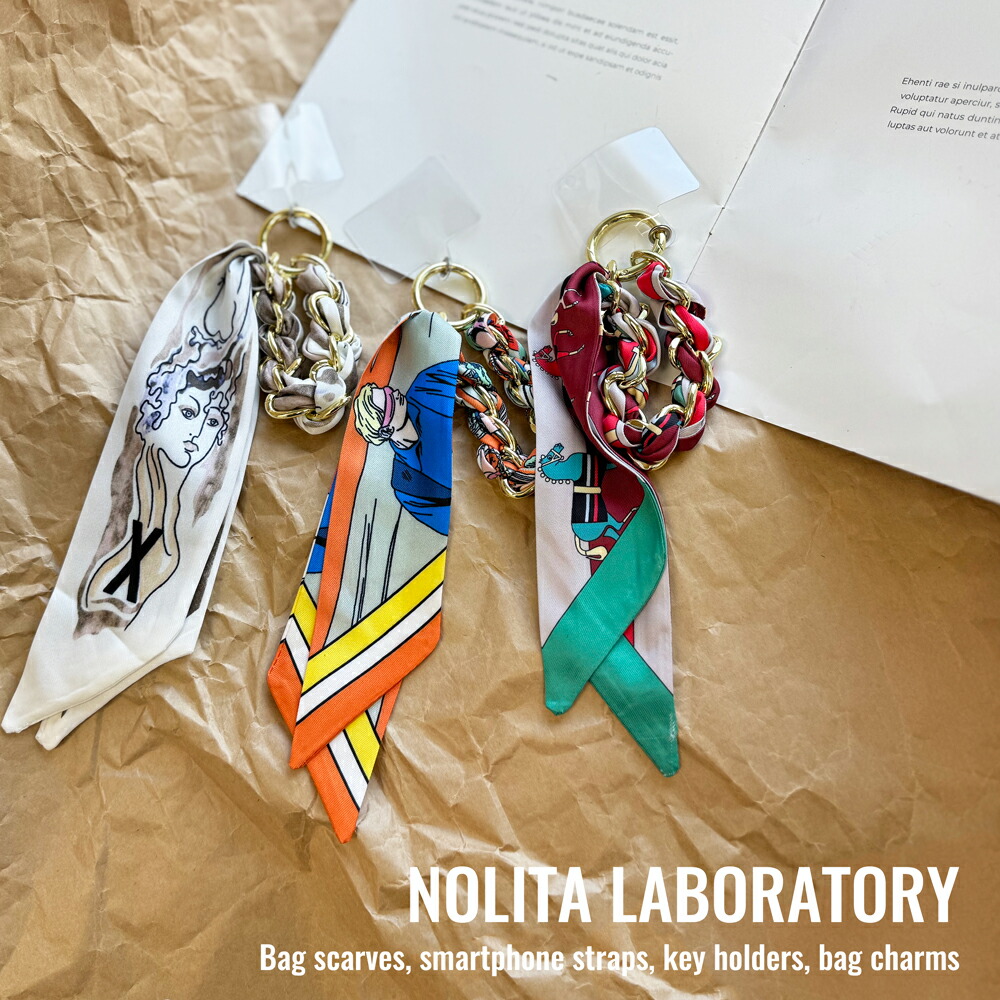 楽天市場】送料無料 スカーフ柄 リボン バッグチャーム ファッション
