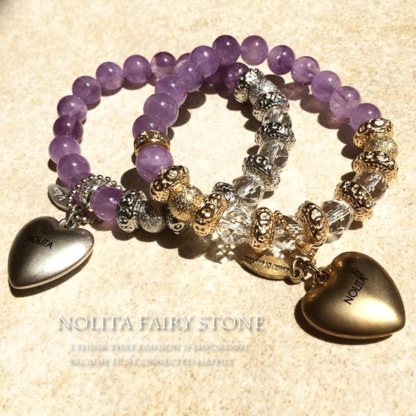 【 NOLITA / ノリータ 】アメジスト ブレスレット レディース パワーストーンブレスレット NOLITA fairy stone 天然石 <BR>ラベンダーアメジスト 水晶　アメジスト チャーム付き パワーストーン ブレスレット Rebecca ２月誕生石<BR>