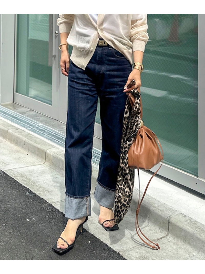 【RM denim】45th limited editionロールアップストレートデニム(セルビッチ) Rie Miller ノーリーズ パンツ ジーンズ・デニムパンツ ネイビー【送料無料】[ Fashion] 17,094円