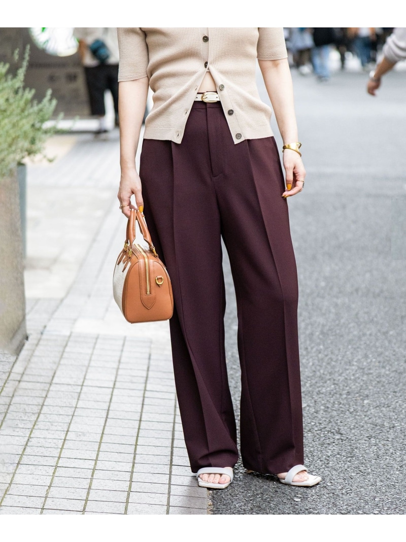 《セットアップ相応う》ウォッシャブルドライツイルワイドパンツ NOLLEY\u0027S sophi ノーリーズ ズボン下 余分の物のズボン下 ベージュ 白いこと【貨物輸送無料】[ Fashion]