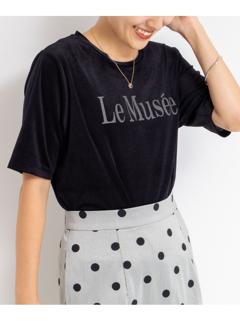 【SALE／40%OFF】シアートリコットベロアプリントTシャツ NOLLEY'S ノーリーズ トップス カットソー・Tシャツ ブラック カーキグリーン ベージュ【RBA_E】【送料無料】[ Fashion]