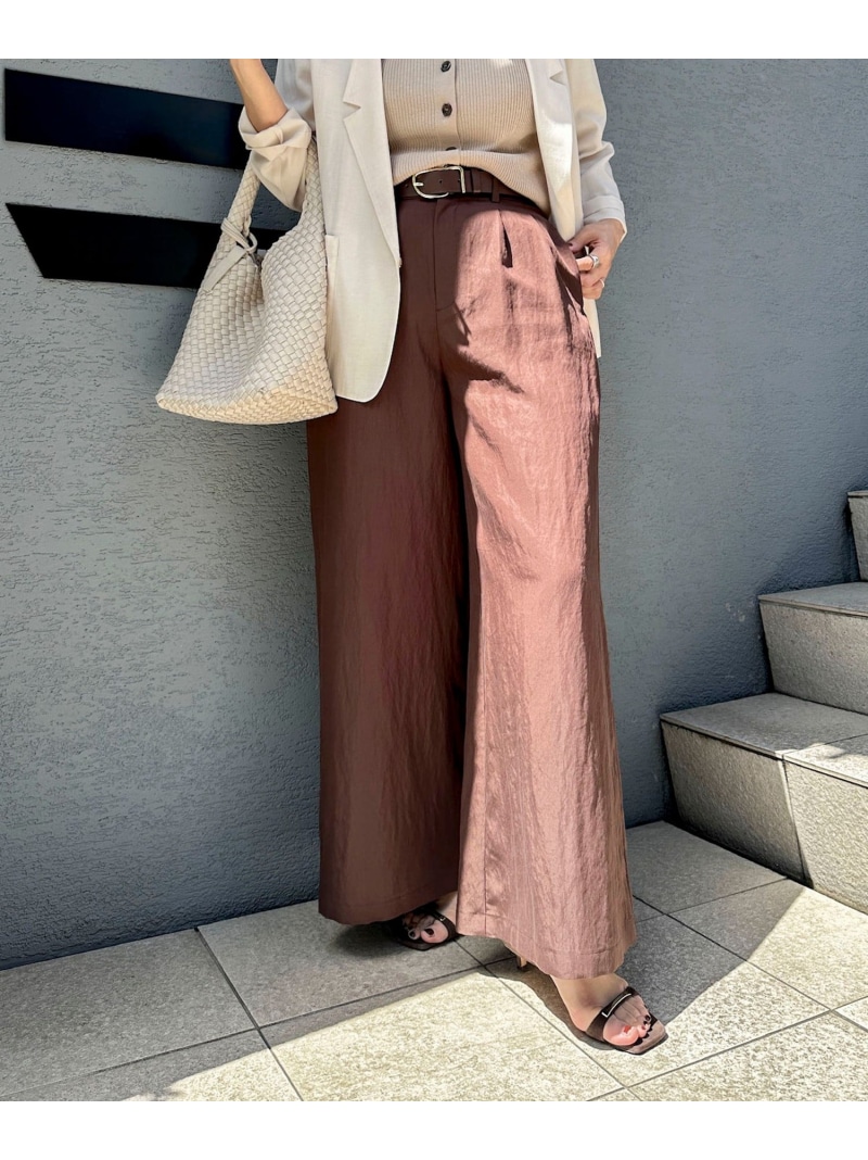 ウォッシャブルフィブリルポプリンワイドパンツ NOLLEY\u0027S sophi ノーリーズ ズボン下 余分の物のズボン下 黒いこと 赤銅色【此れから取っておく】*【貨物輸送無料】[ Fashion]