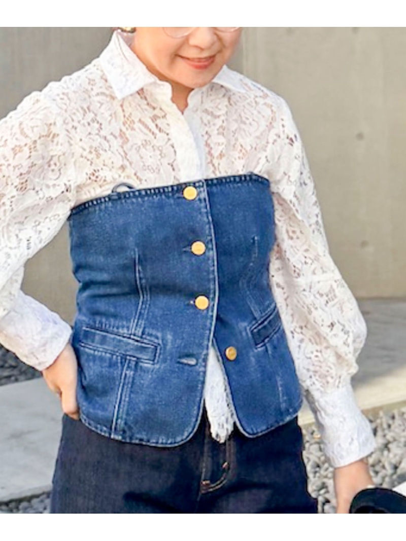 【SALE／20%OFF】【RM denim】2WAYデニムビスチェ Rie Miller ノーリーズ トップス キャミソール ブルー【RBA_E】【送料無料】[ Fashion]｜NOLLEY&rsquo;S ONLINE