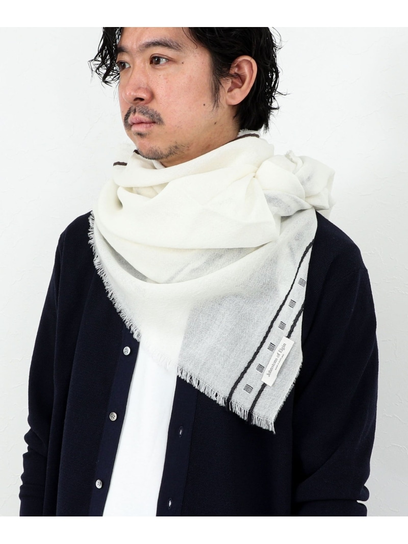 【SALE／45%OFF】【Johnstons of Elgin/ジョンストンズ・オブ・エルガン】WB002860 Cyrus Scarf 70 NOLLEY'S goodman ノーリーズ ファッション雑貨 マフラー・ストール・ネックウォーマー グレー グリーン ホワイト【RBA_E】【送料無料】[ Fashion]｜NOLLEY&rsquo;S ONLINE