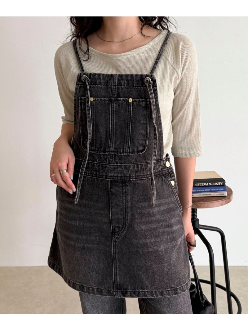 【SALE／20%OFF】デニムサロペットチュニック fredy emue フレディ アンド グロスター オールインワン・オーバーオール オーバーオール・サロペット ブルー ブラック【RBA_E】【送料無料】[ Fashion]
