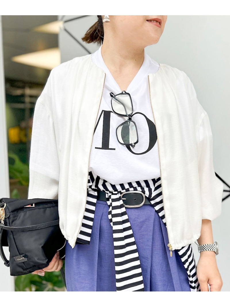 ウォッシャブルシアージップアップブルゾン NOLLEY\u0027S ノーリーズ ジャケット・アウター 上衣・前掛け 黒いこと 白いこと【貨物輸送無料】[ Fashion]