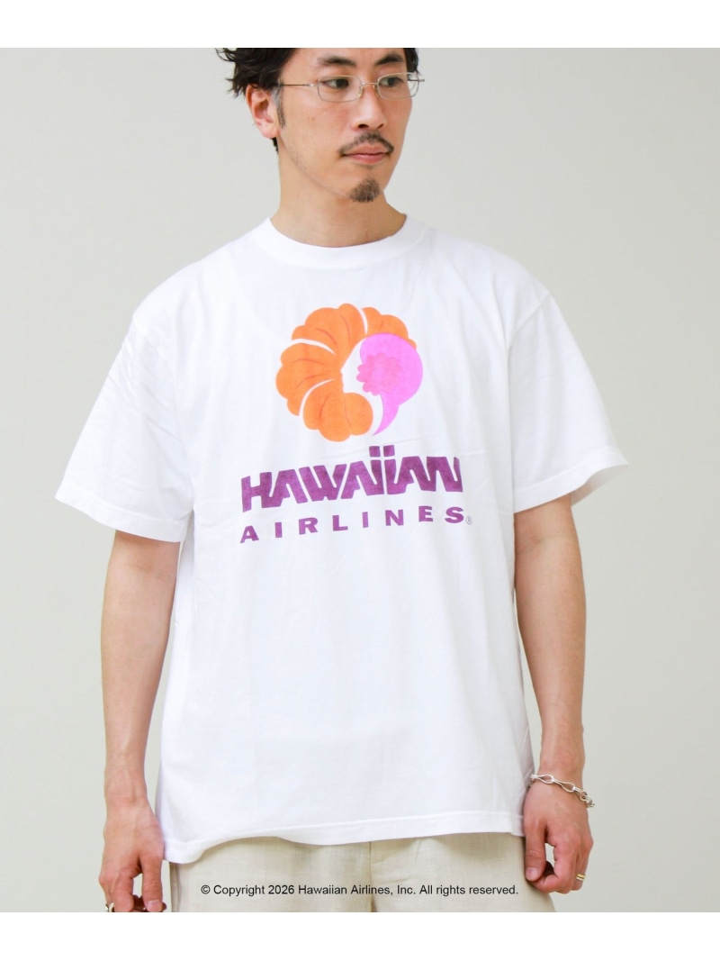【GOOD ROCK SPEED】HAWAIIAN AIRLINE ロゴTシャツ GLOSTER フレディ アンド グロスター トップス カットソー・Tシャツ ホワイト パープル ベージュ【送料無料】[ Fashion]