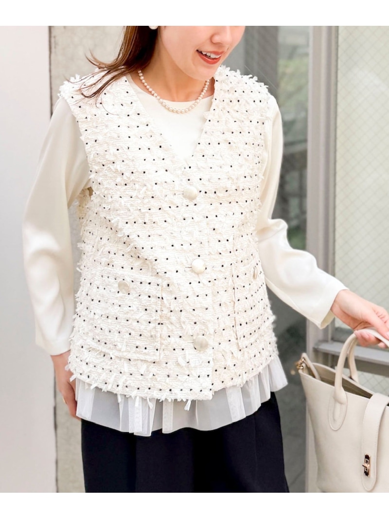 【SALE／30%OFF】45th limited editionフラッグカラミジレ NOLLEY\u0027S ノーリーズ トップス 限りない・ジレ 白いこと 米国海軍【RBA_E】【貨物輸送無料】[ Fashion] レディースファッション-ベスト・ジレ