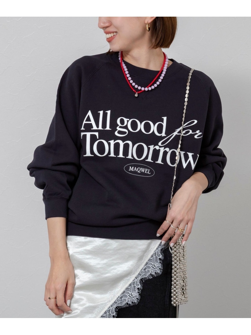 【MAQWEL/マクウェル】《セットアップ相応う》ウォッシャブルAgfT SWEAT MAQWEL ノーリーズ トップス スウェット・トレーナー 米国海軍 黒いこと【貨物輸送無料】[ Fashion]