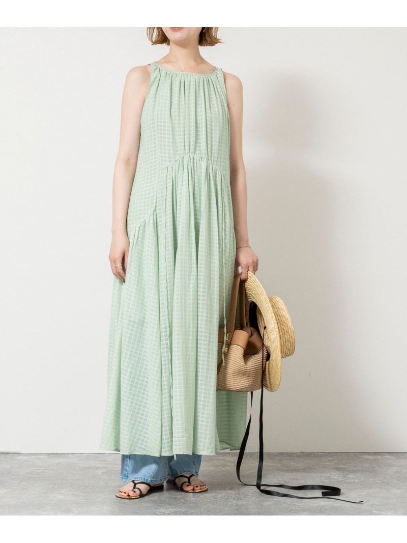 【SALE／40%OFF】【WALANCE/ワランス】natural dye sheer cotton check gather dress NOLLEY'S sophi ノーリーズ ワンピース・ドレス その他のワンピース・ドレス レッド グリーン【RBA_E】【送料無料】[ Fashion]｜NOLLEY&rsquo;S ONLINE