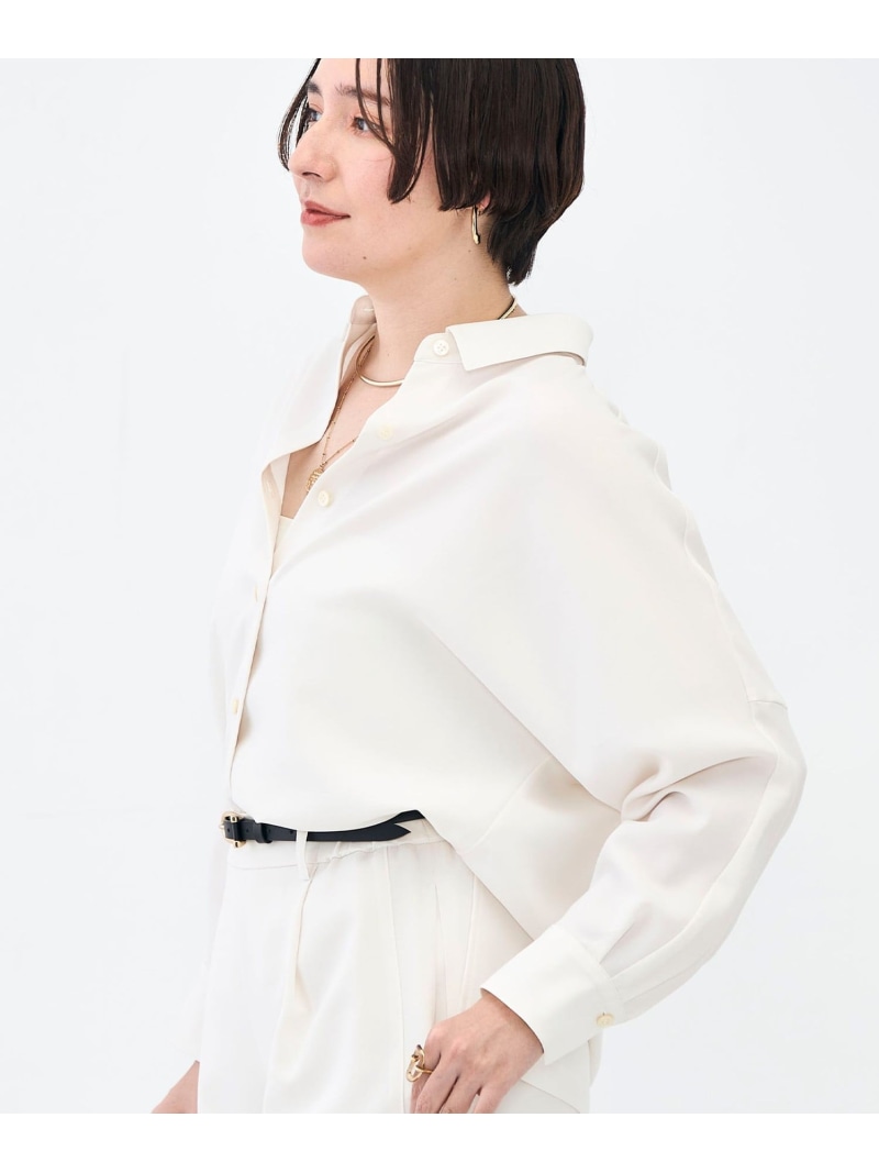 NEW morisachi《セットアップ対応》ウォッシャブルストレッチツイルドルマンシャツ NOLLEY'S sophi ノーリーズ トップス シャツ・ブラウス ネイビー ホワイト【送料無料】[ Fashion]