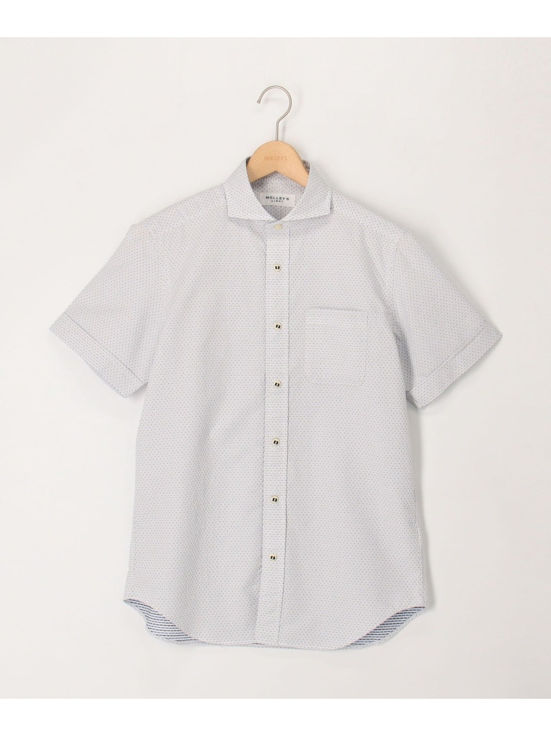 《ビジカジ対応》パラシュートカッタウェイ リバーシブルドビー半袖シャツ NOLLEY'S LIGHT ノーリーズ トップス シャツ・ブラウス ホワイト ブルー ネイビー【送料無料】[ Fashion]