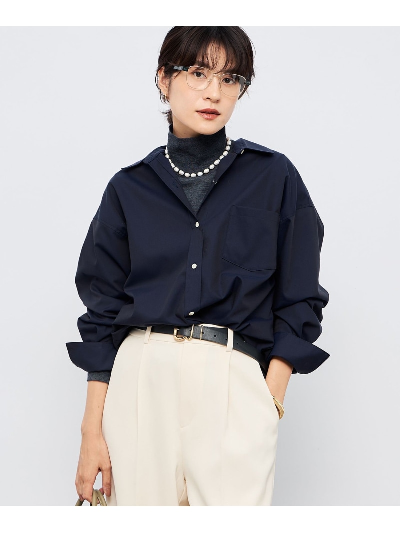 【一部WEB限定カラー】ウォッシャブルオックス2WAYシャツ NOLLEY'S sophi ノーリーズ トップス シャツ・ブラウス ネイビー ブルー【送料無料】[ Fashion]