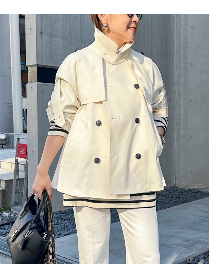 【SALE／20%OFF】NMPウォッシャブルショートトレンチコート NOLLEY'S ノーリーズ ジャケット・アウター ブルゾン・ジャンパー ホワイト ベージュ【RBA_E】【送料無料】[ Fashion]