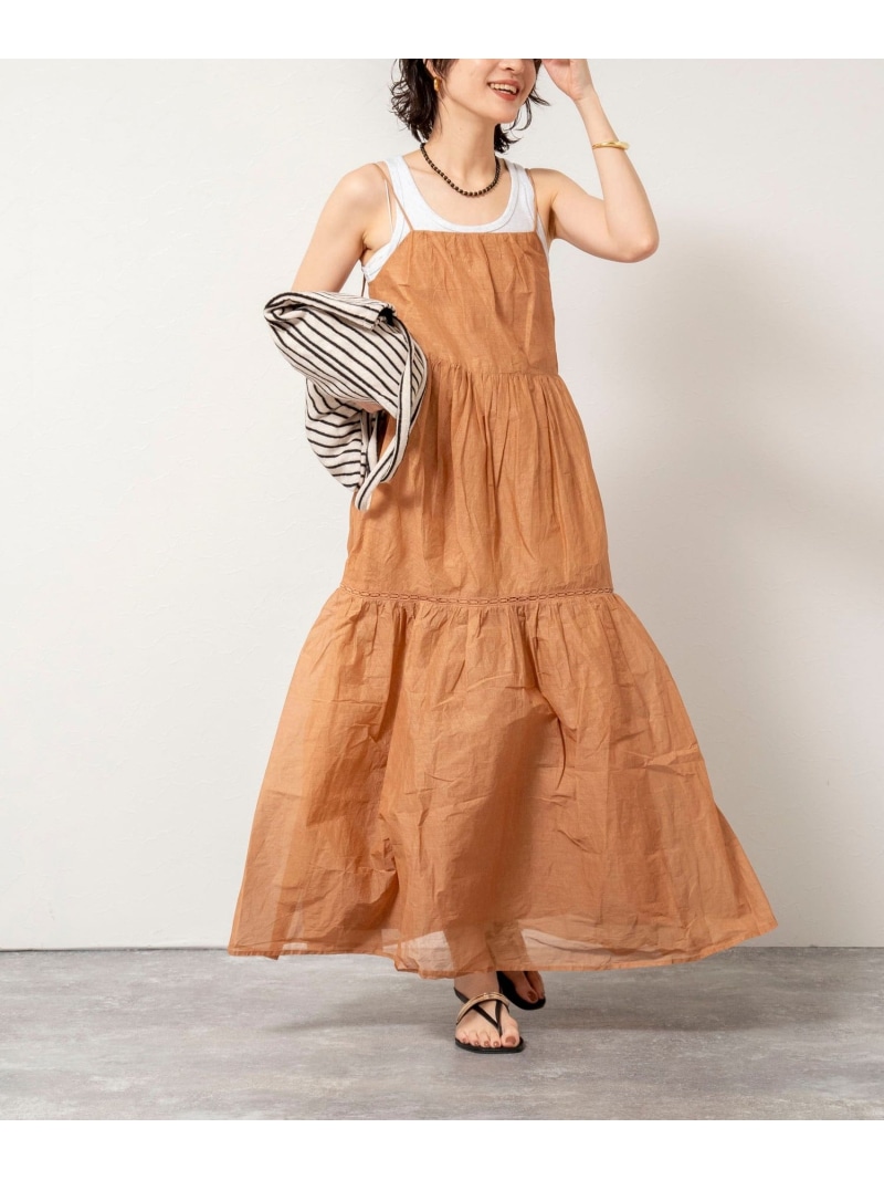 【MARILYN MOON/マリリーンムーン】sheer starched cotton lace tieredワンピース NOLLEY'S sophi ノーリーズ ワンピース・ドレス その他のワンピース・ドレス ブラウン ホワイト ブラック【送料無料】[ Fashion]