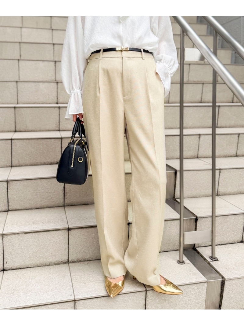 《セットアップ対応》ウォッシャブルハイスペック麻調愛されセミワイドパンツ NOLLEY'S ノーリーズ パンツ その他のパンツ ネイビー ブラウン ベージュ【送料無料】[ Fashion]