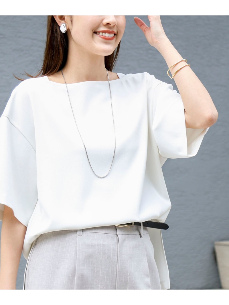 《セットアップ対応》ウォッシャブルイージーツイルTブラウス NOLLEY'S ノーリーズ トップス シャツ・ブラウス ホワイト ブラック グレー【送料無料】[ Fashion]