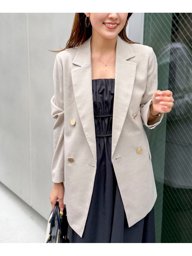 ウォッシャブル麻調スラブWジャケット NOLLEY ノーリーズ ジャケット・アウター テーラードジャケット・ブレザー ベージュ ネイビー【送料無料】[ Fashion]